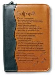 Tapa de Italian Duo-Tone Footprints Med (Book and Bible Cover)