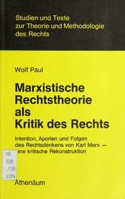 Tapa de Marxistische Rechtstheorie als Kritik des Rechts