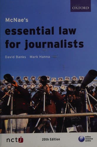 Tapa de McNae's Essential Law for Journalists