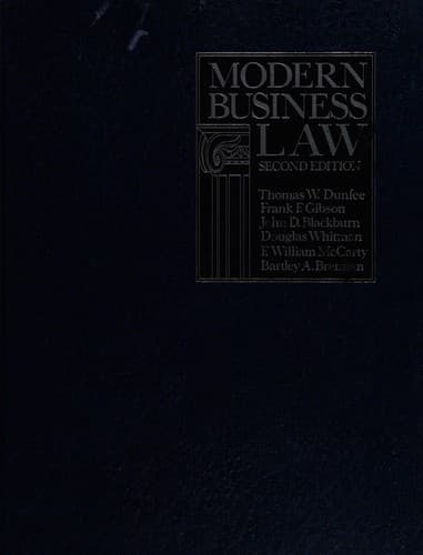 Tapa de Modern business law