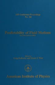 Tapa de Predictability of fluid motions (La Jolla Institute--1983)