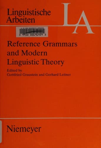 Tapa de Reference grammars and modern linguistic theory