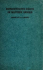 Tapa de Representative essays of Matthew Arnold