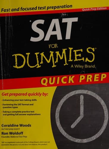 Tapa de SAT for dummies quick prep edition