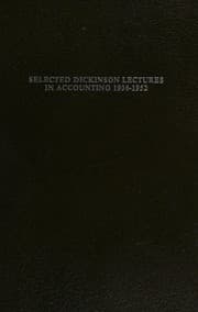Tapa de Selected Dickinson lectures in accounting, 1936-1952