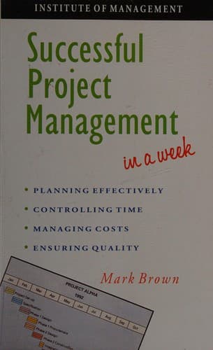 Tapa de Successful project management in a week