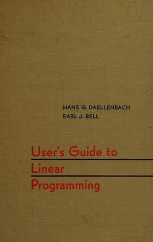 Tapa de User's guide to linear programming