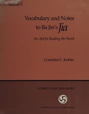 Tapa de Vocabulary and notes to Ba Jin's Jia