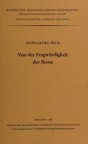 Tapa de Von der Fragwürdigkeit der Ikone