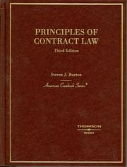 Tapa de Principles of Contract Law