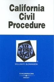 Tapa de California Civil Procedure in a Nutshell (Nutshell Series)