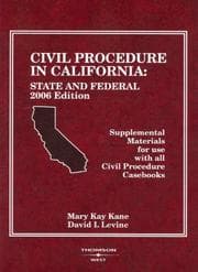 Tapa de Kane and levine's 2006 civil procedure in california state and federal supplement