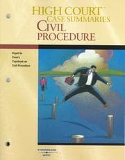Tapa de High Court Case Summaries on Civil Procedure