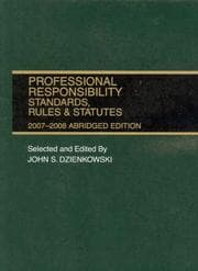 Tapa de Professional Responsibility Standards, Rules and Statutes, 2007-2008 Abridged (Academic Statutes)