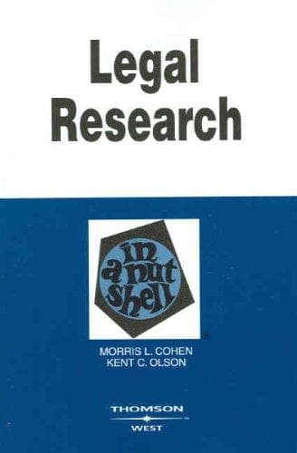 Tapa de Legal research in a nutshell