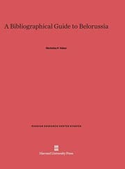 Tapa de Bibliographical Guide to Belorussia