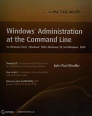 Tapa de Windows administration at the command line for Windows 2003, Windows Vista, Windows XP, and Windows 2000