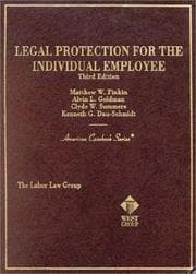 Tapa de Legal protection for the individual employee