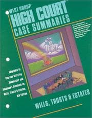 Tapa de High Court Case Summaries - Wills, Trusts & Estates