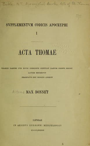 Tapa de Acta Thomae