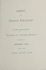 Tapa de Address on Vedanta philosophy