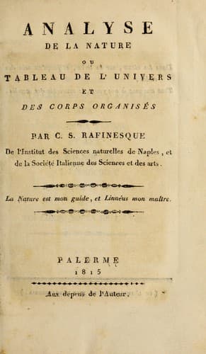 Tapa de Analyse de la nature