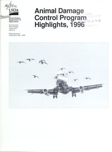Tapa de Animal Damage Control Program highlights, 1996