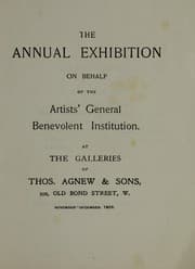 Tapa de The annual exhibition on behalf of the Artists' General Benevolent Institution
