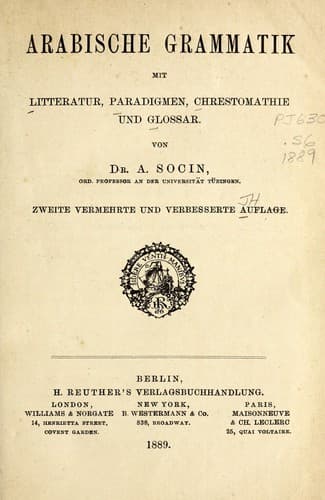 Tapa de Arabische Grammatik