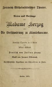 Tapa de Arien und gesange aus Madame Herzog