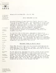Tapa de Artist employment in 1992