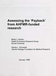 Tapa de Assessing the "payback" from AHFMR-funded research