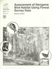 Tapa de Assessment of nongame bird habitat using forest survey data