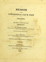 Tapa de A memoir on the congenital club feet of children and on the mode of correcting that deformity