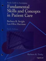 Tapa de Study guide to accompany Fundamental skills and concepts in patient care, sixth edition