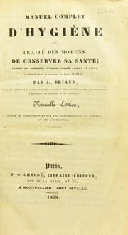 Tapa de Manuel complet d'hygiène ou traité des moyens de conserver sa santé