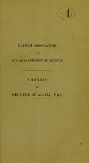 Tapa de Address of the Duke of Argyll, F.R.S