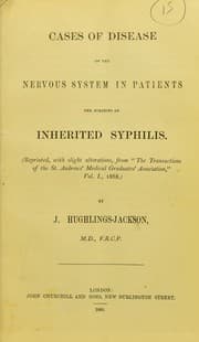 Tapa de Cases of diseases of the nervous system in patients the subjects of inherited syphilis