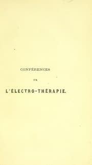 Tapa de Conférences sur l'électro-thérapie, données à l'hôpital militaire de Liége