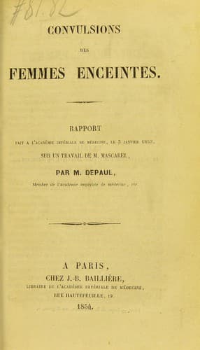 Tapa de Convulsions des femmes enceintes