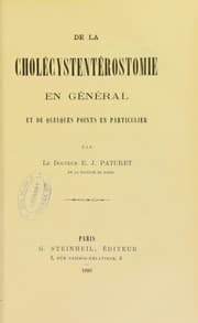 Tapa de De la cholécystentérostomie, en général et de quelques points en particulier