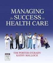 Tapa de Managing for success in health care
