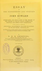 Tapa de Essay on the experiences and opinions of John Howard