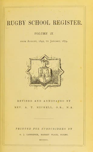 Tapa de Rugby School register