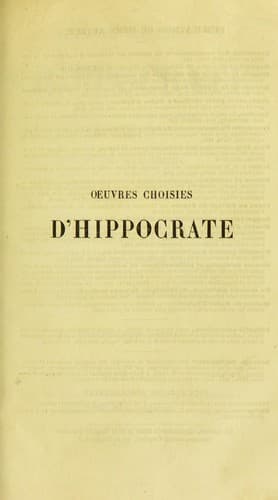 Tapa de Oeuvres choisies d'Hippocrate