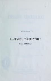 Tapa de Recherches sur l'appareil tégumentaire des racines