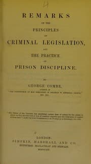 Tapa de Remarks on the principles of criminal legislation, and the practice of prison discipline
