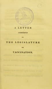 Tapa de A letter addressed to the legislature on vaccination