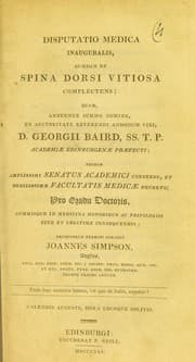Tapa de Disputatio medica inauguralis, quaedam de spina dorsi vitiosa complectens ...