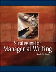 Tapa de Strategies for Managerial Writing